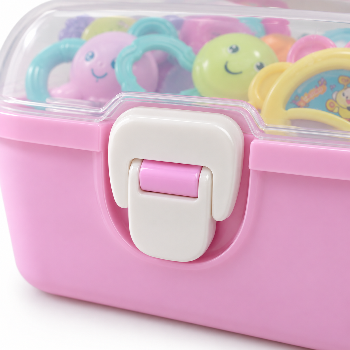 BABY RATTLE BOX BABY PINK 8PCS