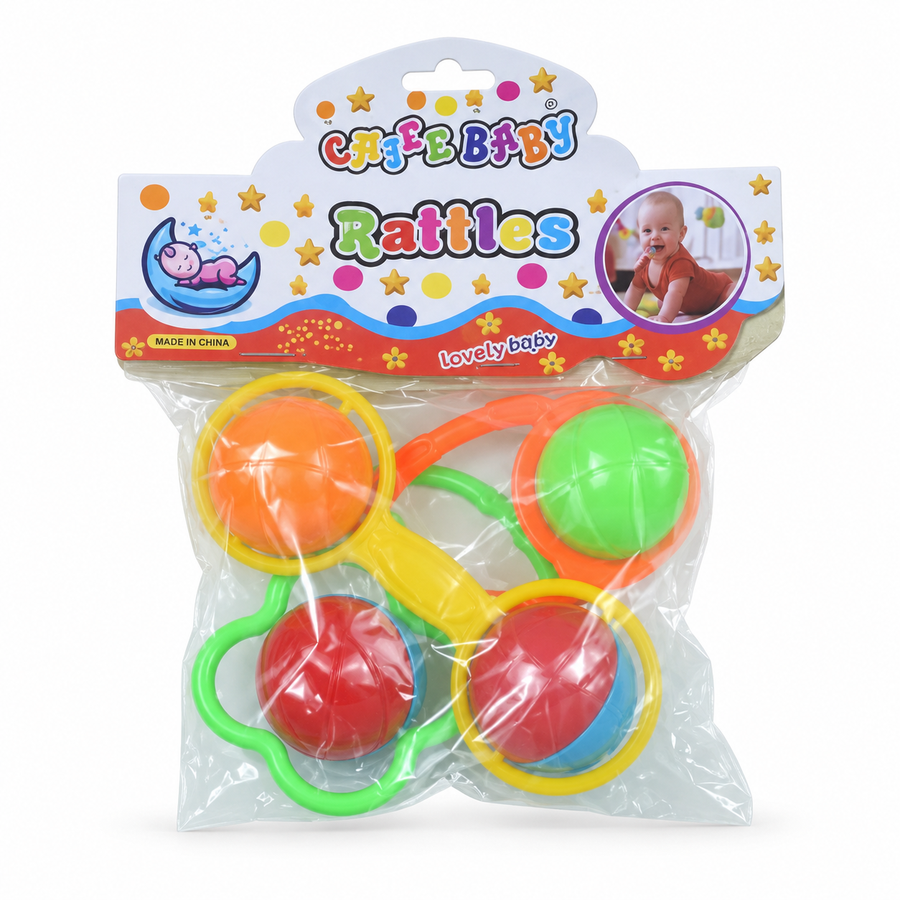 BABY RATTLE SET 3PCS RED