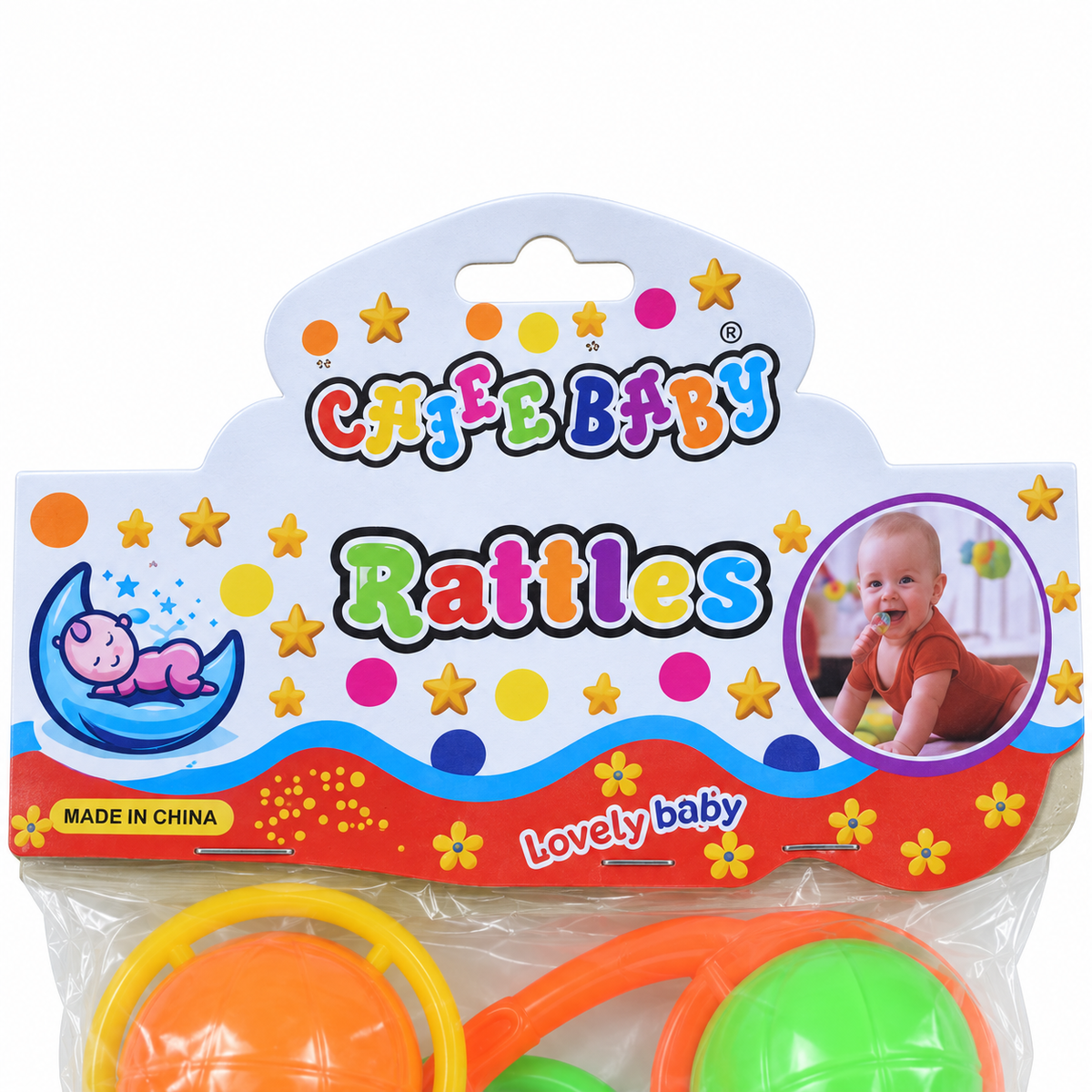 BABY RATTLE SET 3PCS RED