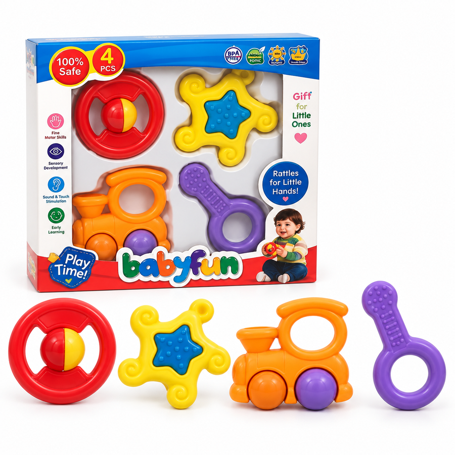 BABY FUN SHAKE BELL BOX 4 PCS