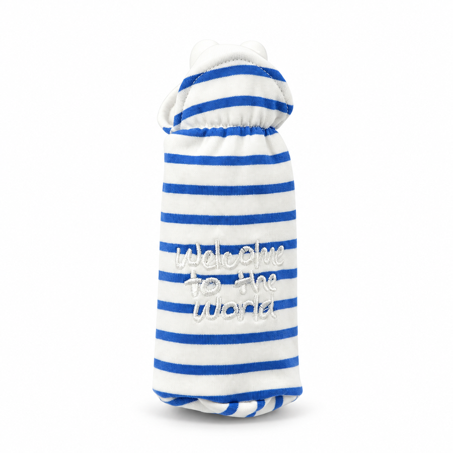 BABY FEEDER COVER WELCOME TO THE WORLD BLUE