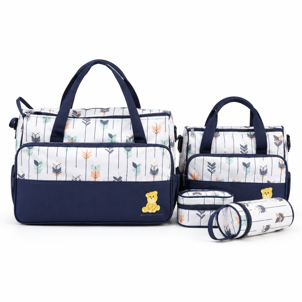Ga Dot Print Bag 4-Piece Navy Blue
