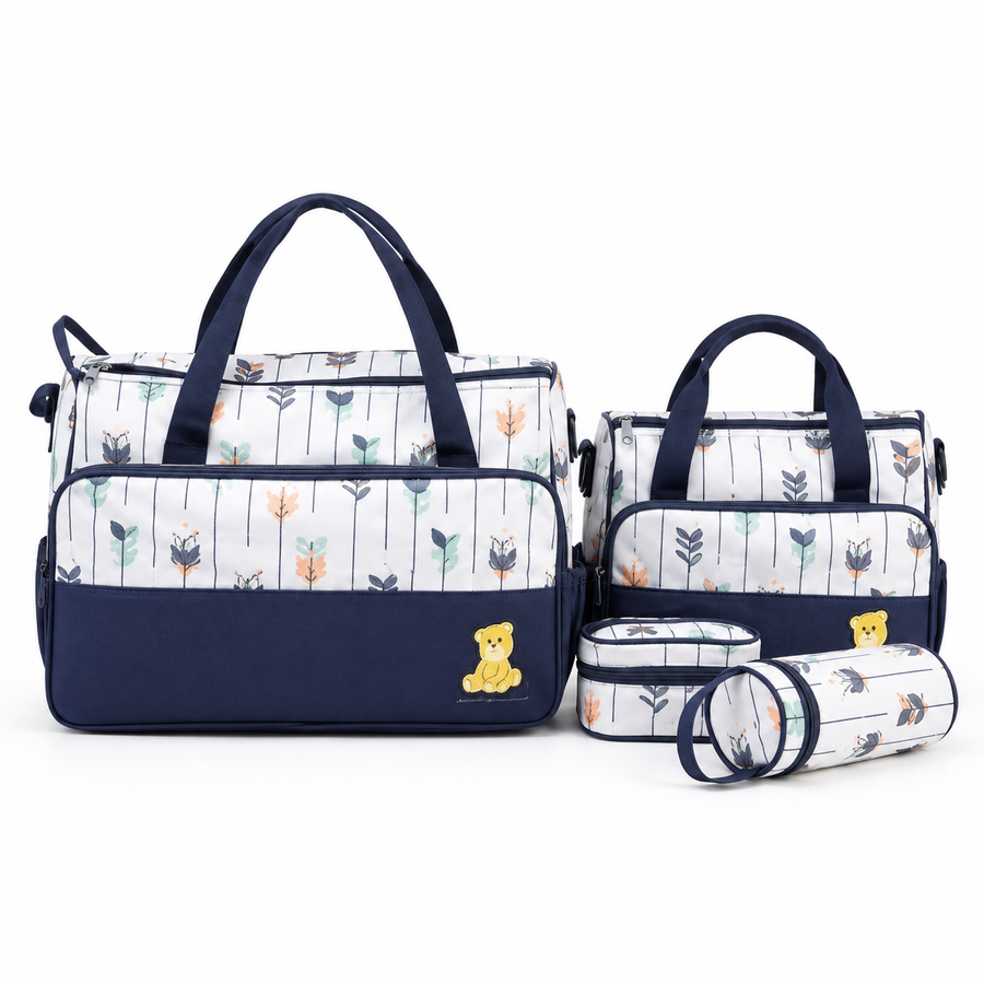 Ga Dot Print Bag 4-Piece Navy Blue