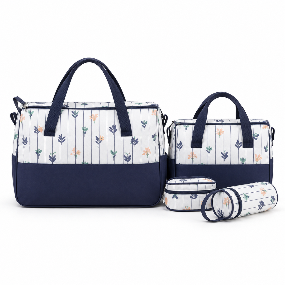 Ga Dot Print Bag 4-Piece Navy Blue