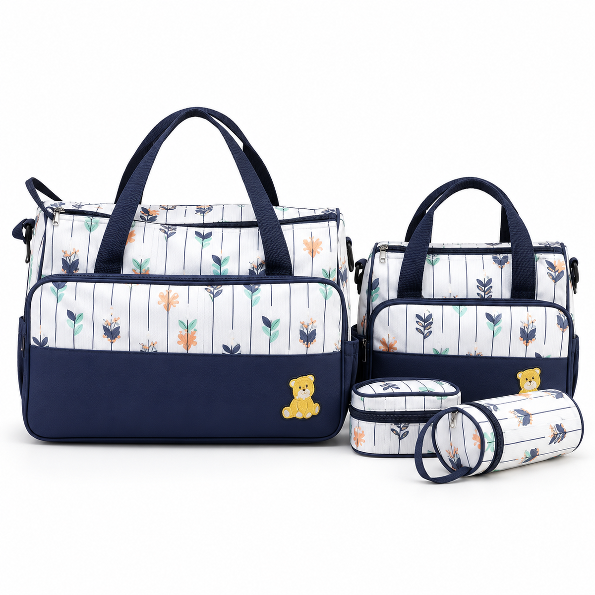 Ga Dot Print Bag 4-Piece Navy Blue