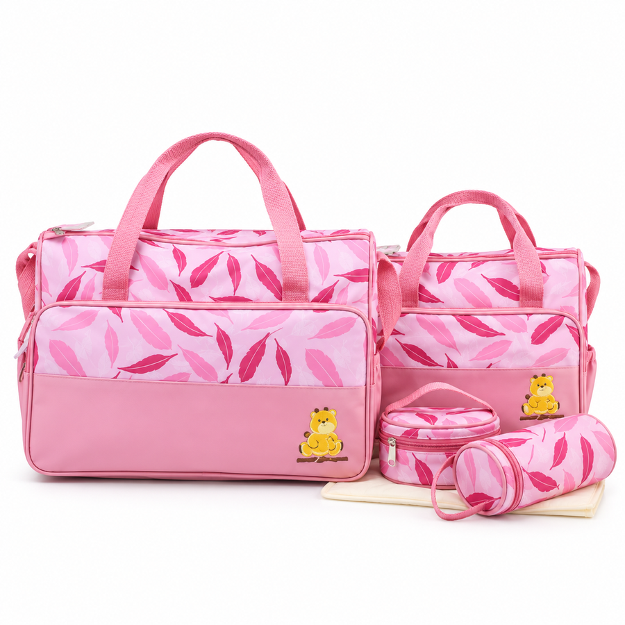Ga Dot Print Bag 4-Piece Pink