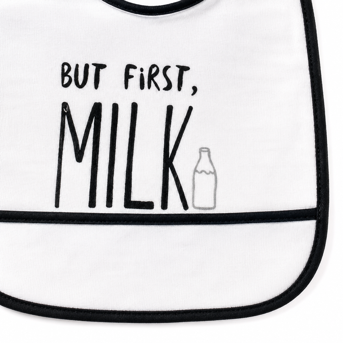PACK OF 2 WATERPROOF BABA BIBS MILK & BOTTLE PRINT WITH CRUMB CATCHER POCKET
