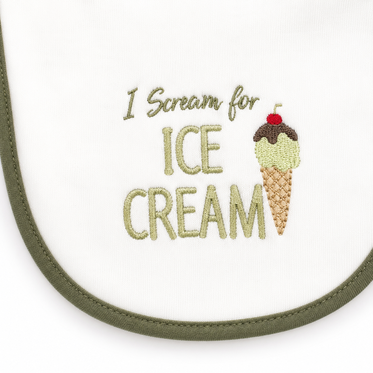 PREMIUM PACK OF 3 EMBROIDERED BABY BIBS KIDZO (GREY,BROWN & GREEN)
