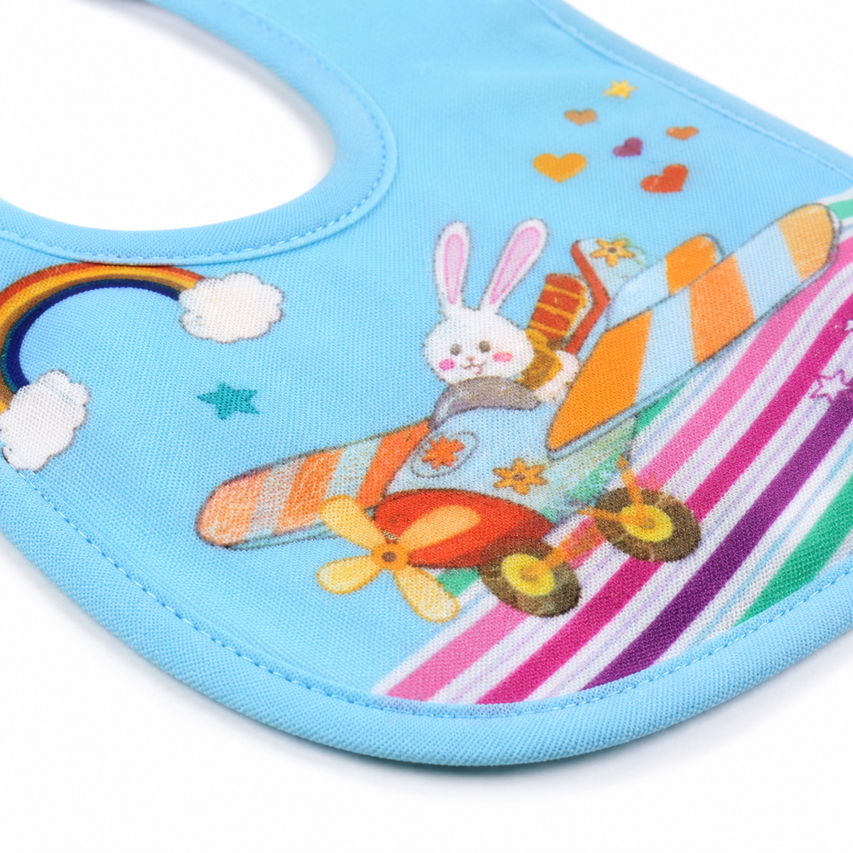 SUN BABY BIB+PLASTIC SHEET AEROPLANE CYAN
