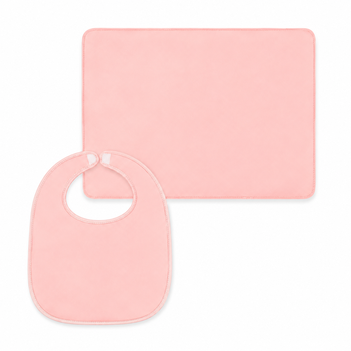 SUN BABY BIB+PLASTIC SHEET ELEPHANT PINK