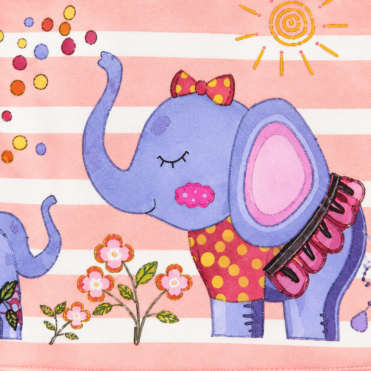 SUN BABY BIB+PLASTIC SHEET ELEPHANT PINK