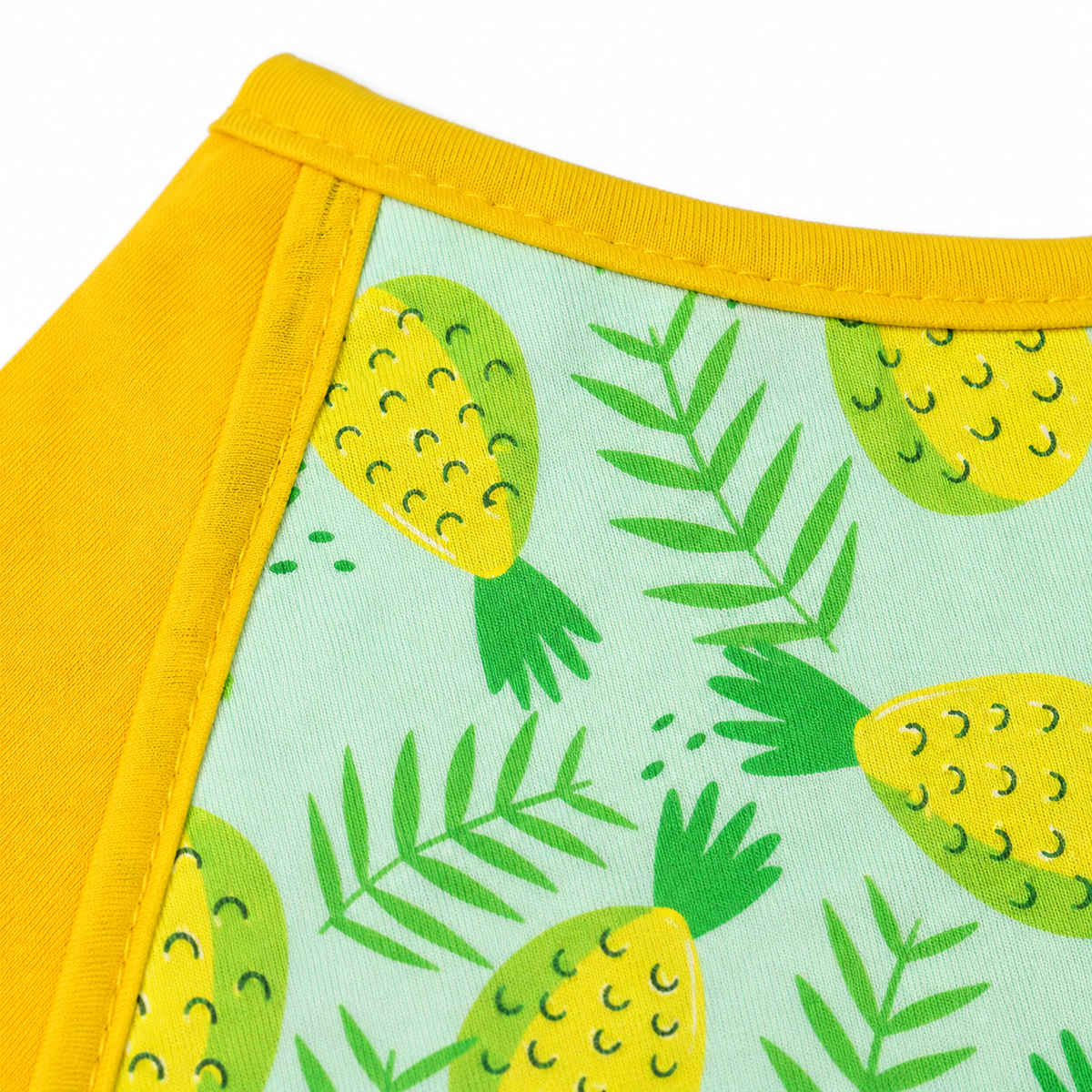 TROPICAL FRUIT PRINT BABY APRON BIB PINEAPPLE & WATERMELON FULL COVER
