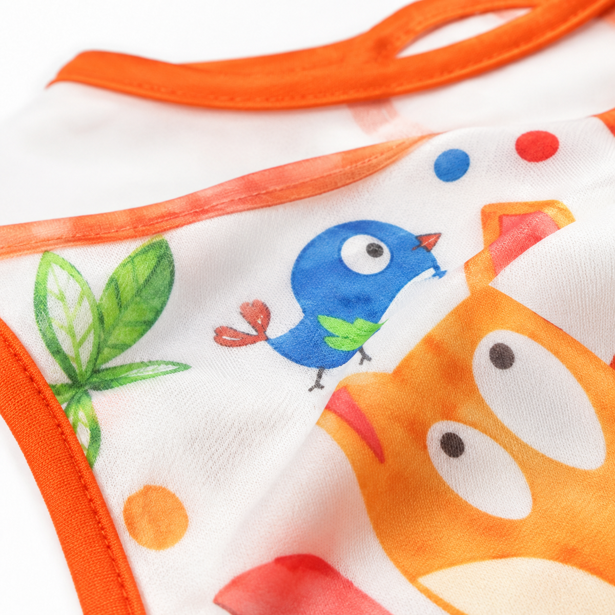 TU BRAND IMPORTED 2 PIECE BABY FEEDING BIB SET FOX DESIGN WATERPROOF