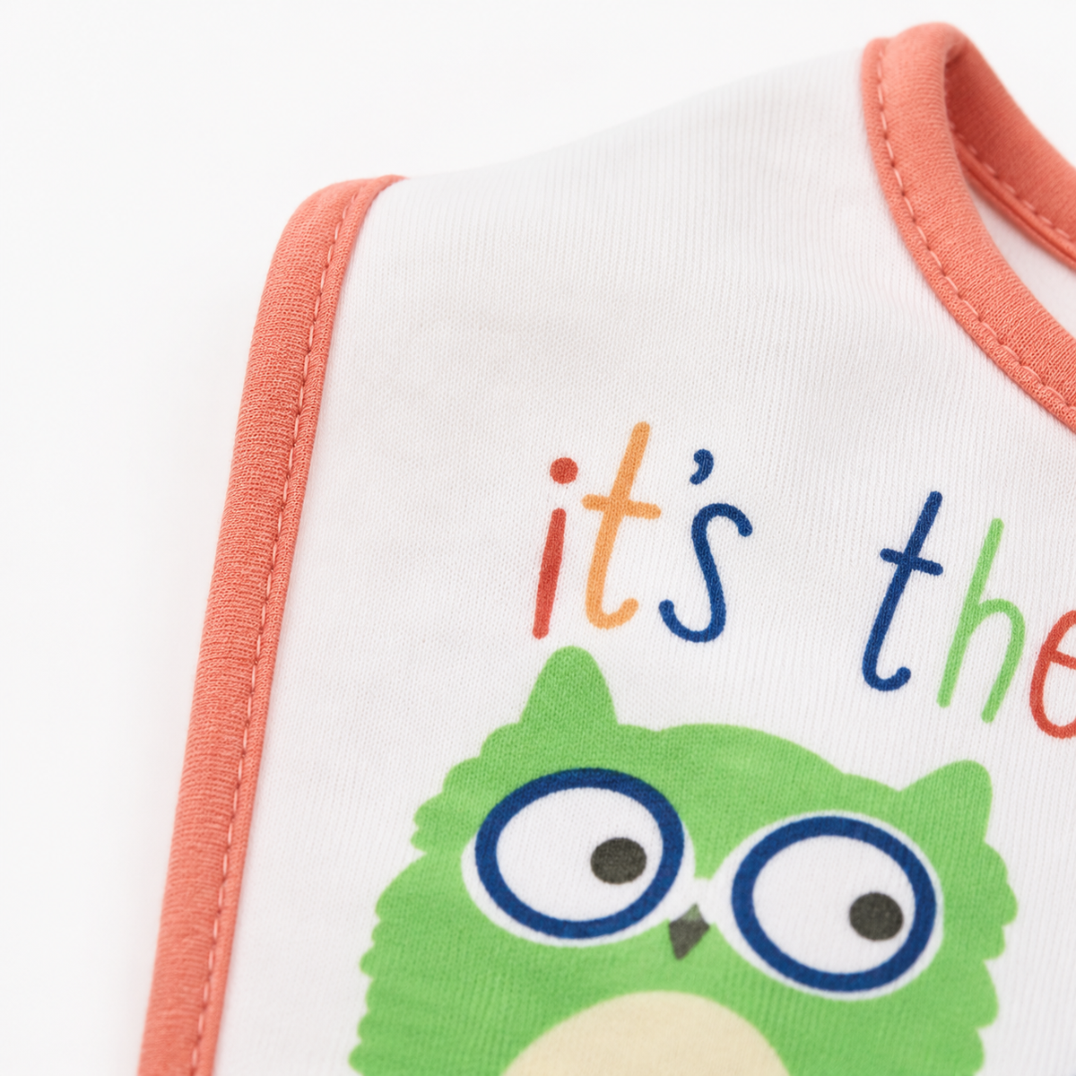 TU BRAND IMPORTED 2 PIECE BABY FEEDING BIB SET OWL DESIGN WATERPOOF
