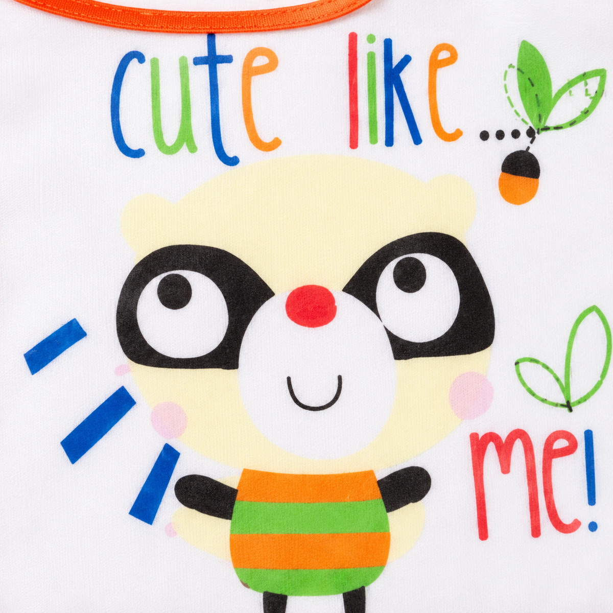 TU BRAND IMPORTED 2 PIECE BABY FEEDING BIB SET RACCOON DESIGN WATERPROOF