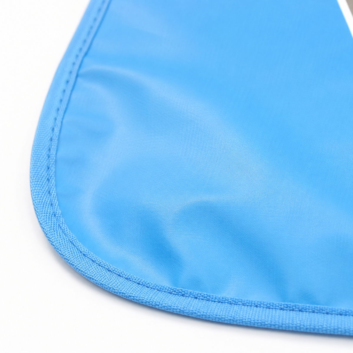 WATERPROOF BABY APRON BIB BLUE TUXEDO PRINT WITH YELLOW DUCK