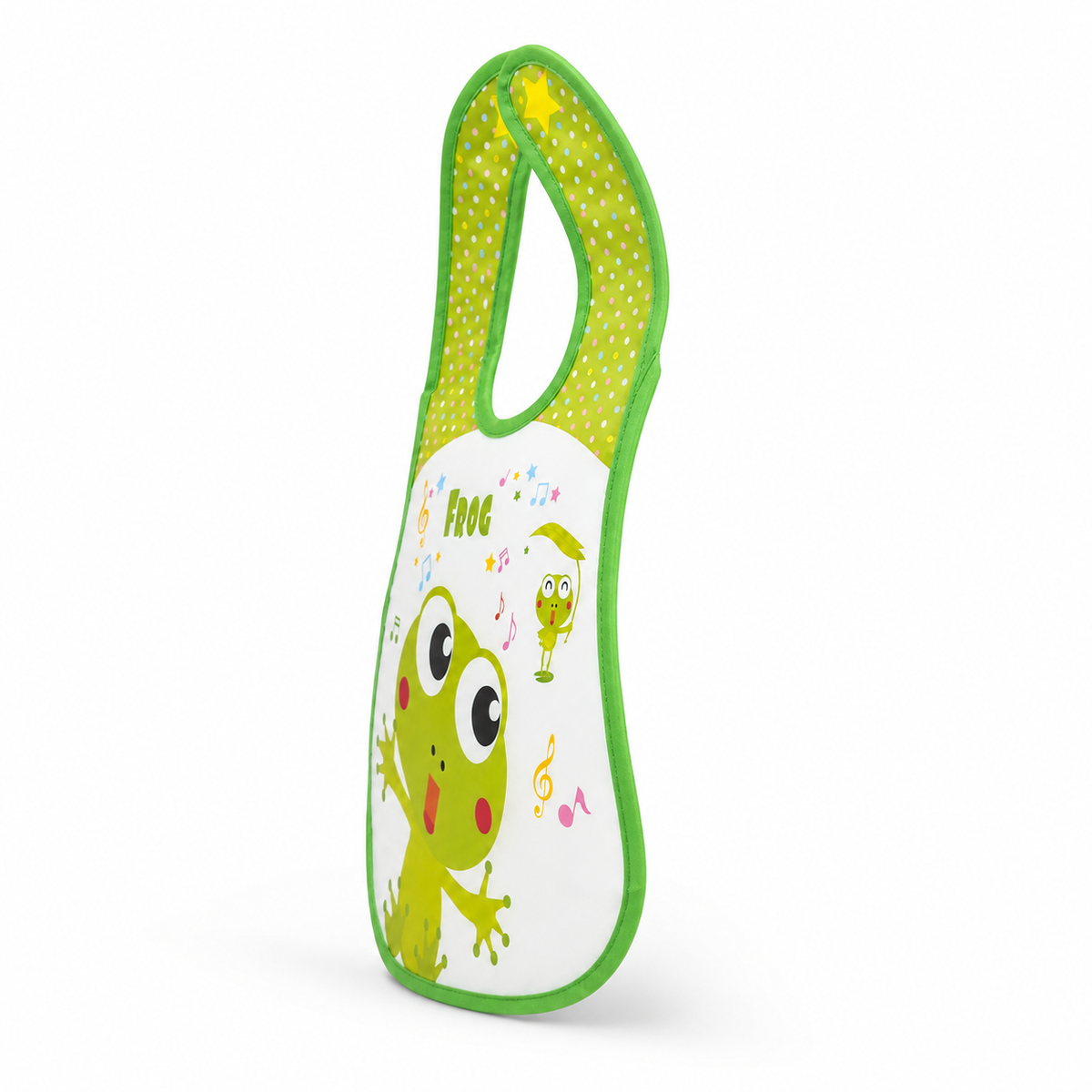 WATERPROOF BABY APRON BIB FROG PRINT WITH GREEN