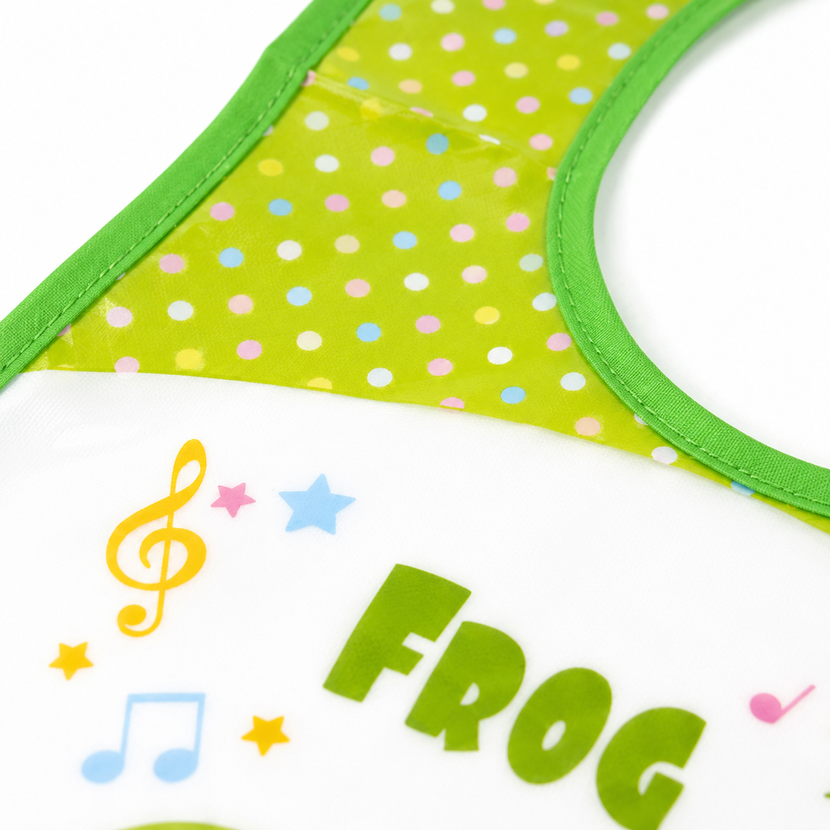 WATERPROOF BABY APRON BIB FROG PRINT WITH GREEN