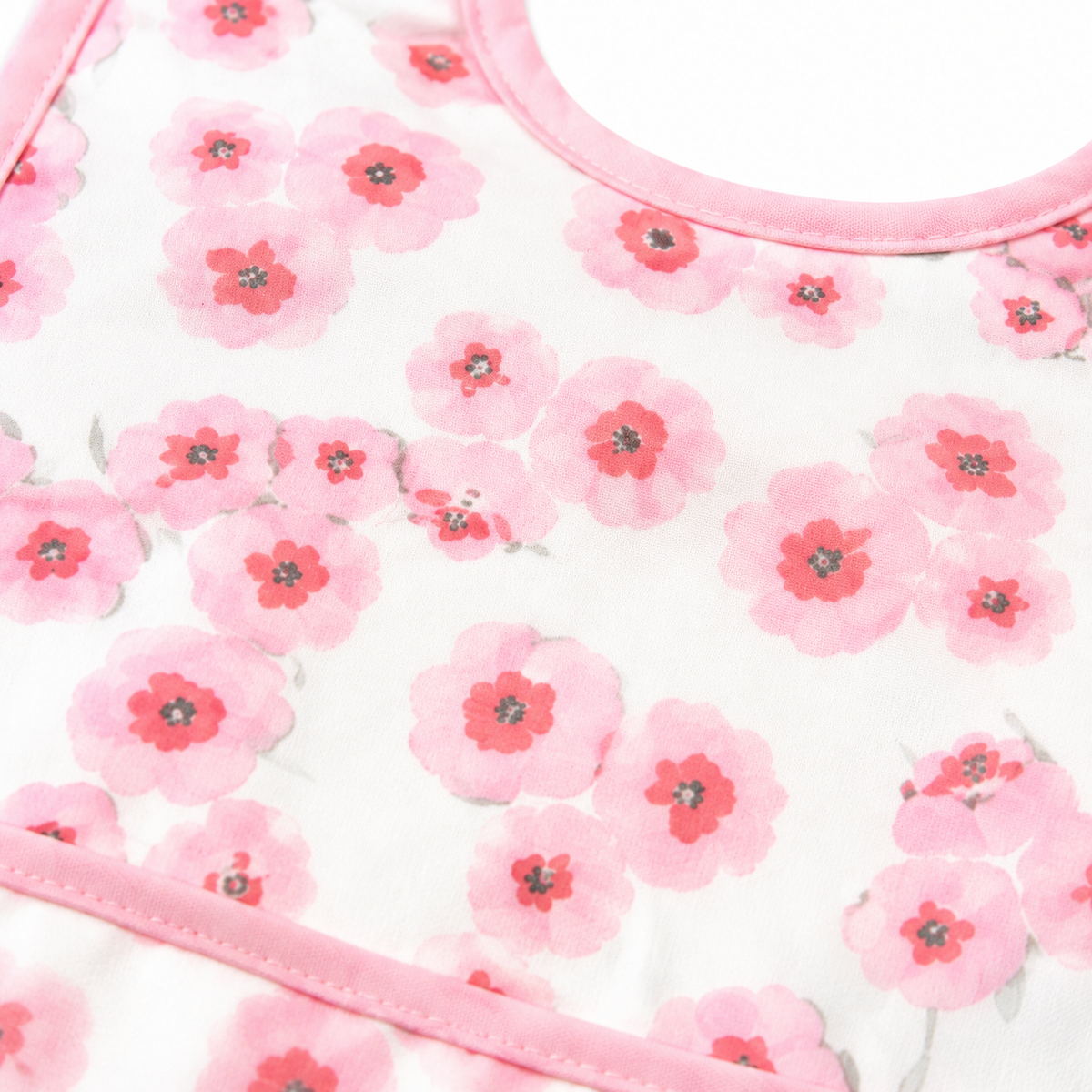 PACK OF 2 WATERPROOF BABY BIBS PEARL NECKLACE & FLORAL PRINT WITH CRUMB CATCHER POCKET