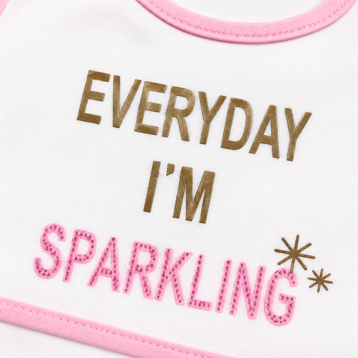 PACK OF 2 WATERPROOF BABY BIBS SPARKLING & POLKA DOT PRINT WITH CRUMB CATCHER POCKET