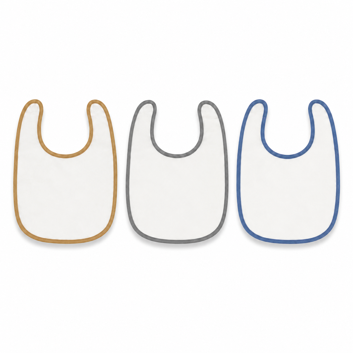 PREMIUM PACK OF 3 EMBROIDERED BABY BIBS KIDZO (BLUE,GREY & BROWN)