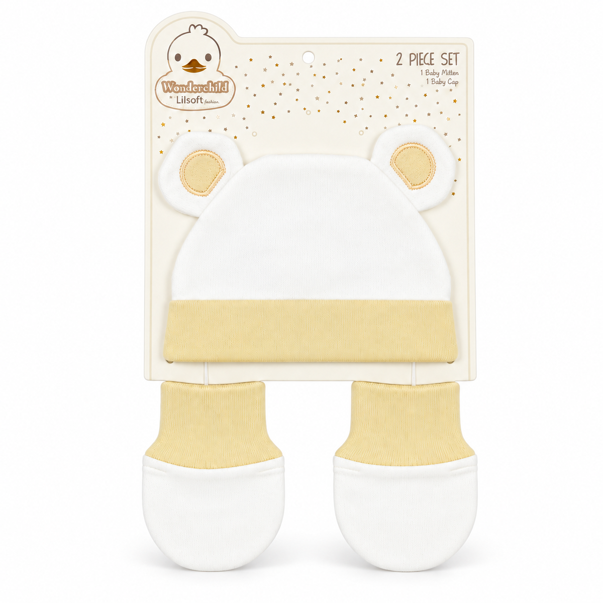 WONDERCHILD 2PCS SET CAP+BOOTIE SLEEPING LION YELLOW CARD