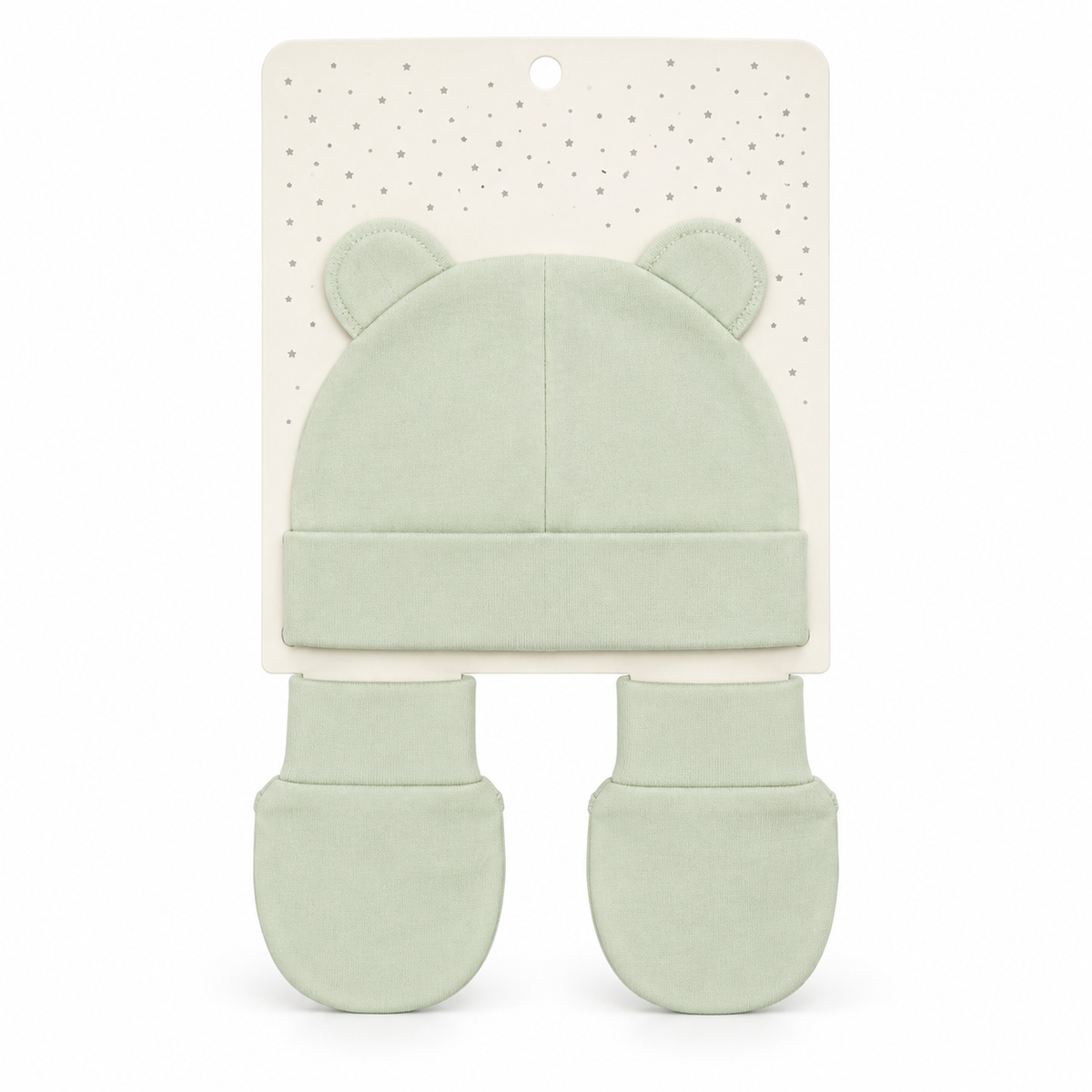 WONDERCHILD 2PCS SET CAP+BOOTIE BOW BEAR GREEN CARD