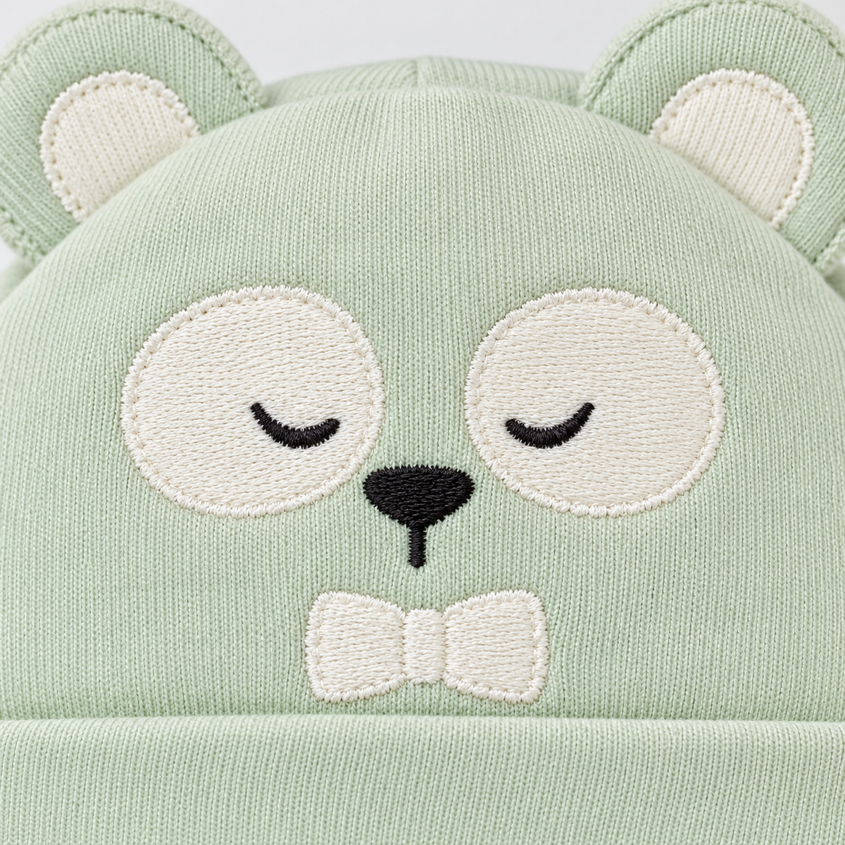 WONDERCHILD 2PCS SET CAP+BOOTIE BOW BEAR GREEN CARD