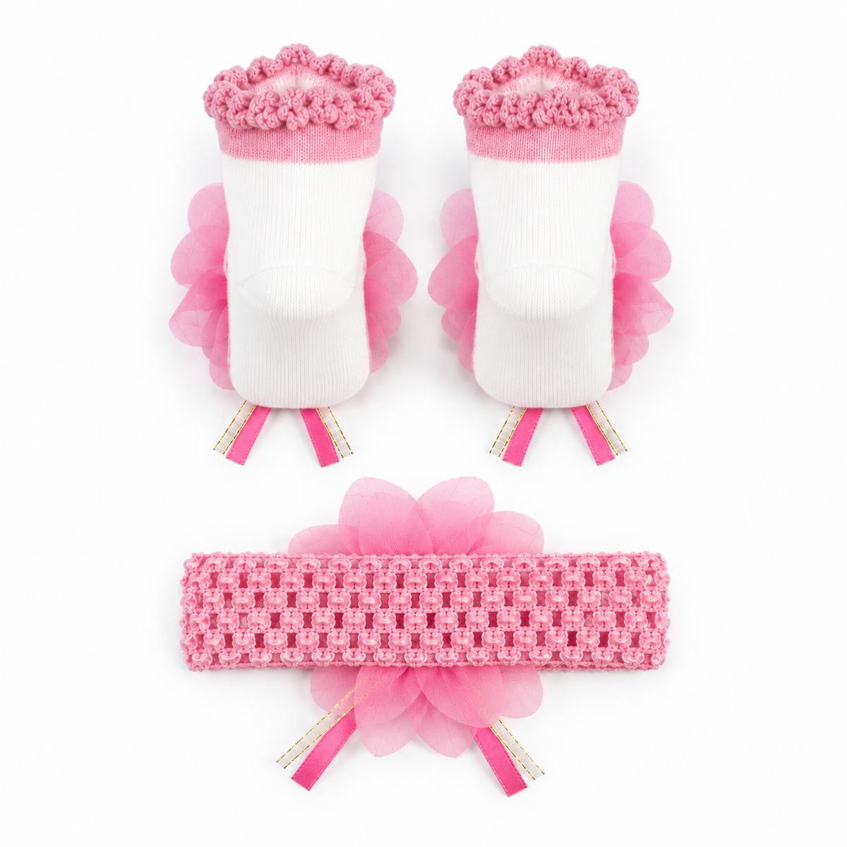 You said CUTE BABY GIFT SET HEADBAND AND BOOTIES BABY PINK FLOWER BUNCH