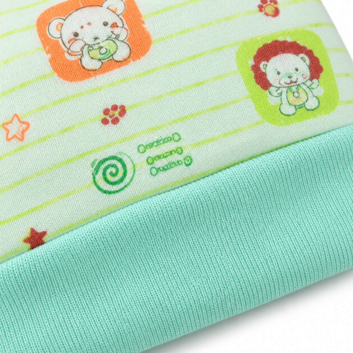 BABY CAP SET PRINTED GREEN
