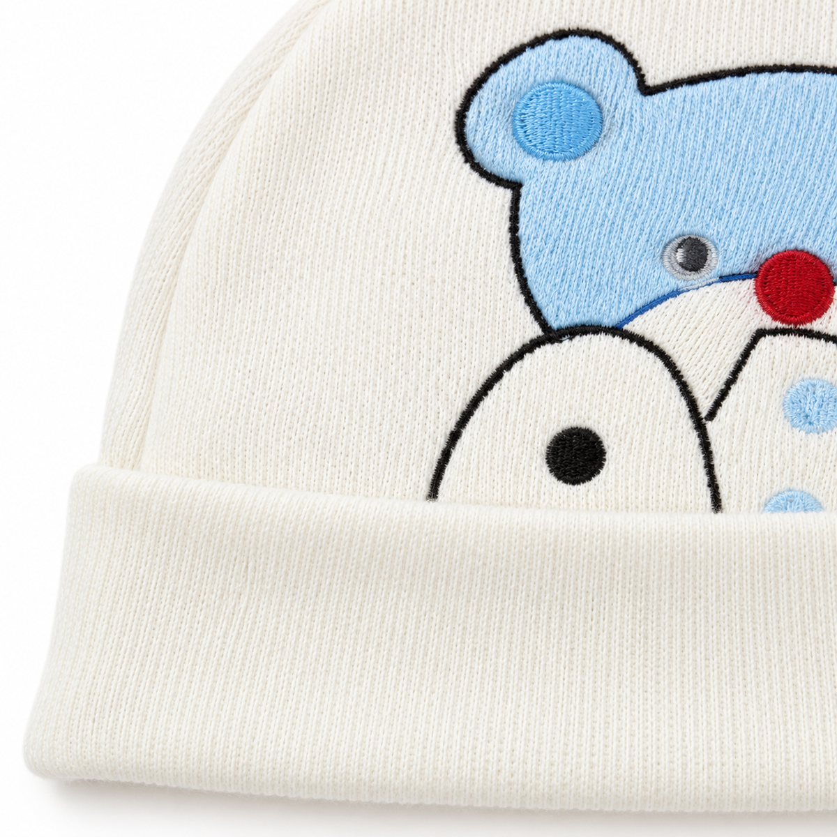 BABY ROUND CAP BEAR PRINTED BLUE
