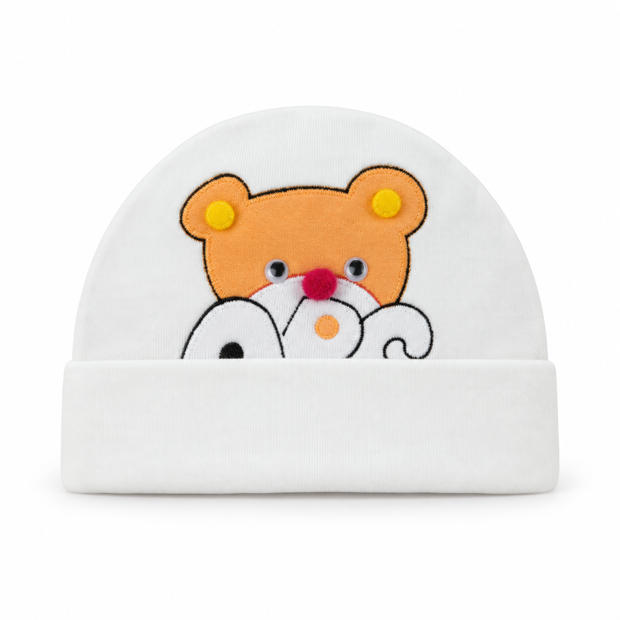 BABY ROUND CAP BEAR PRINTED