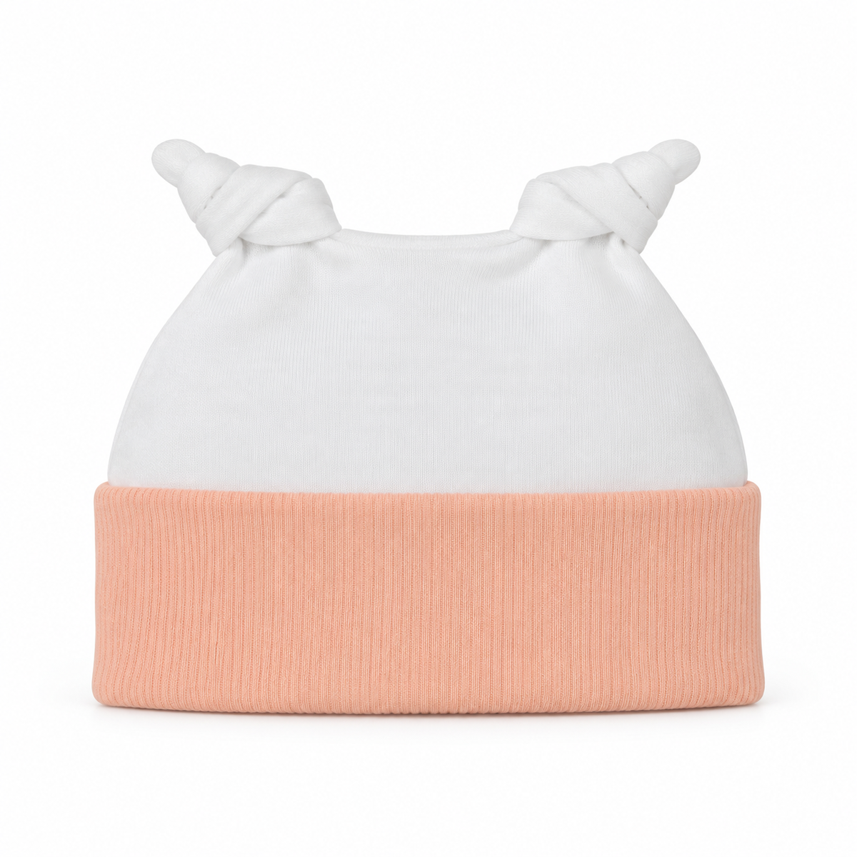 BABY ROUND CAP DOUBLE TAIL PRINTED PEACH