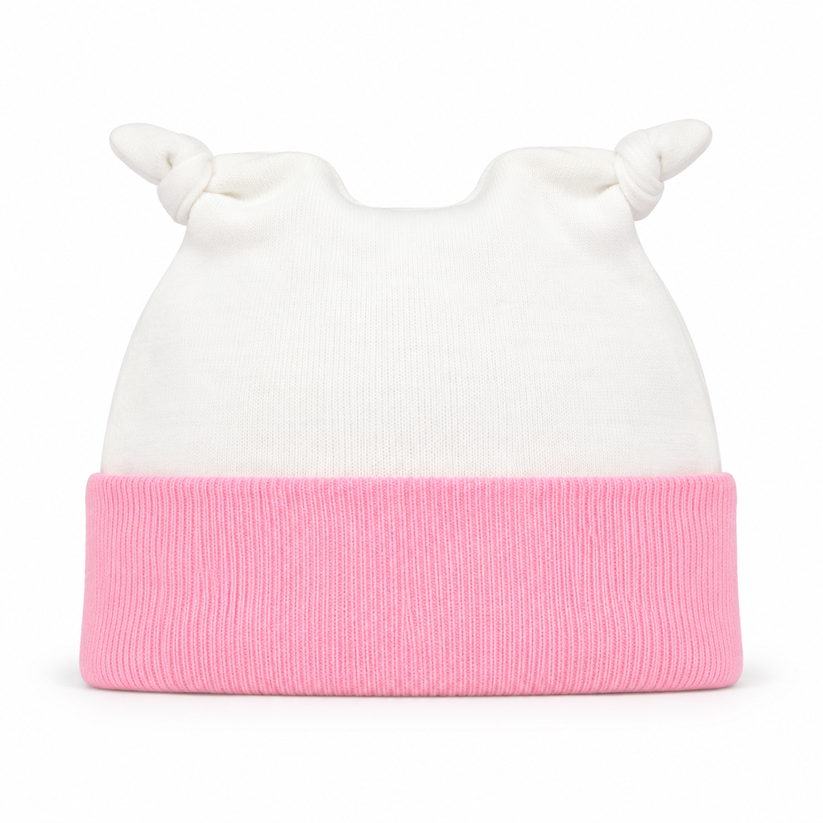 BABY ROUND CAP DOUBLE TAIL PRINTED PINK