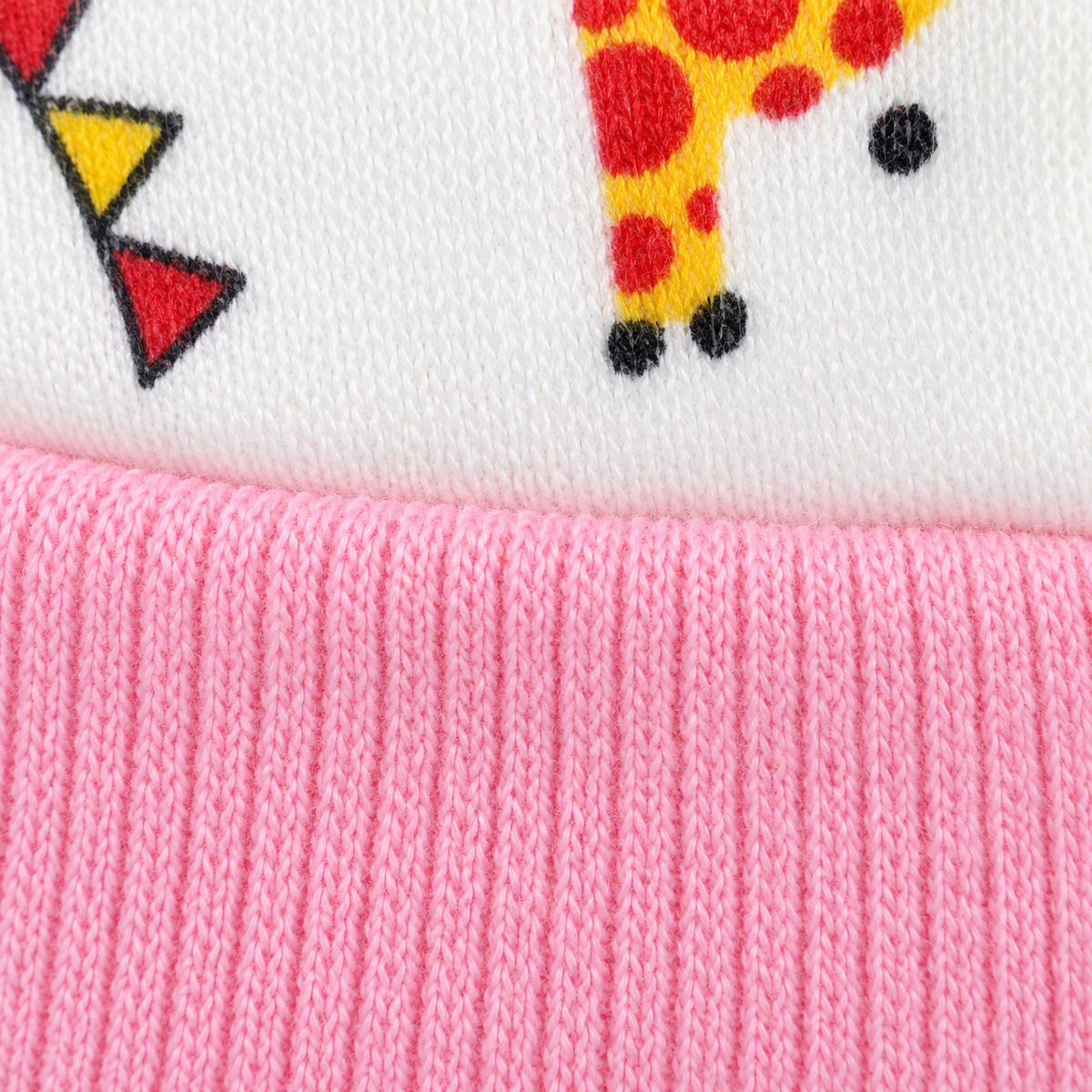 BABY ROUND CAP DOUBLE TAIL PRINTED PINK
