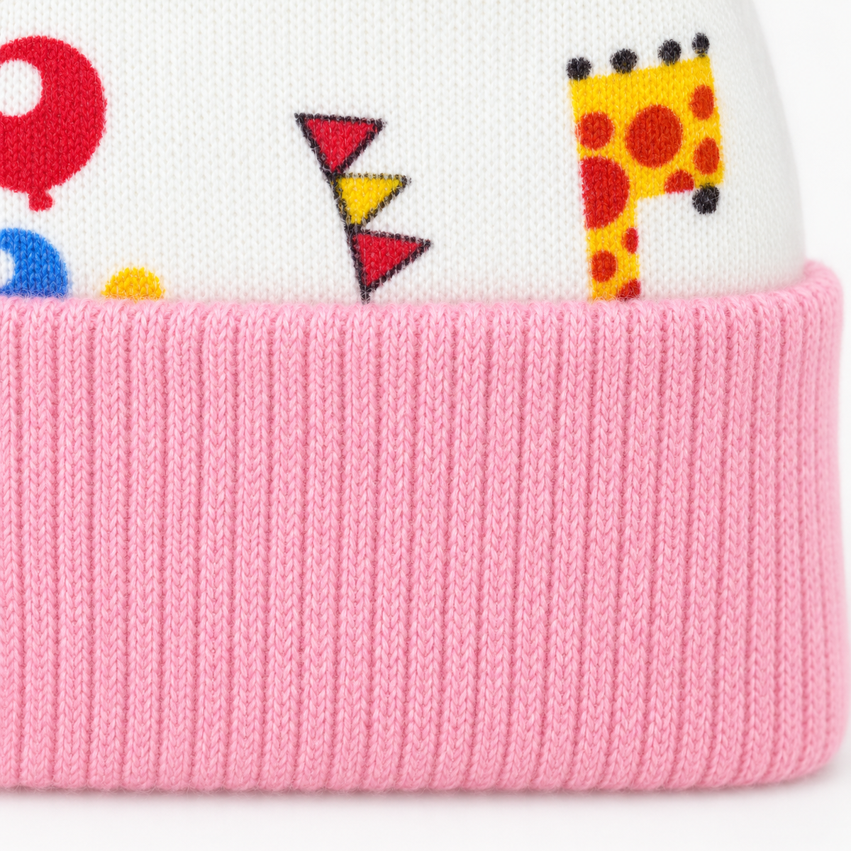 BABY ROUND CAP DOUBLE TAIL PRINTED PINK