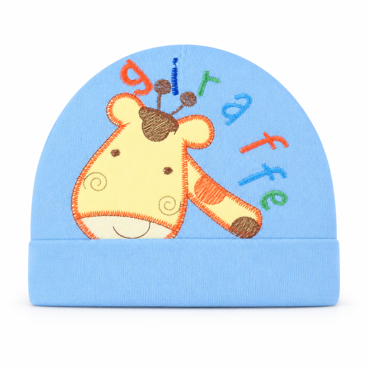 BABY ROUND CAP GIRAFFE BLUE