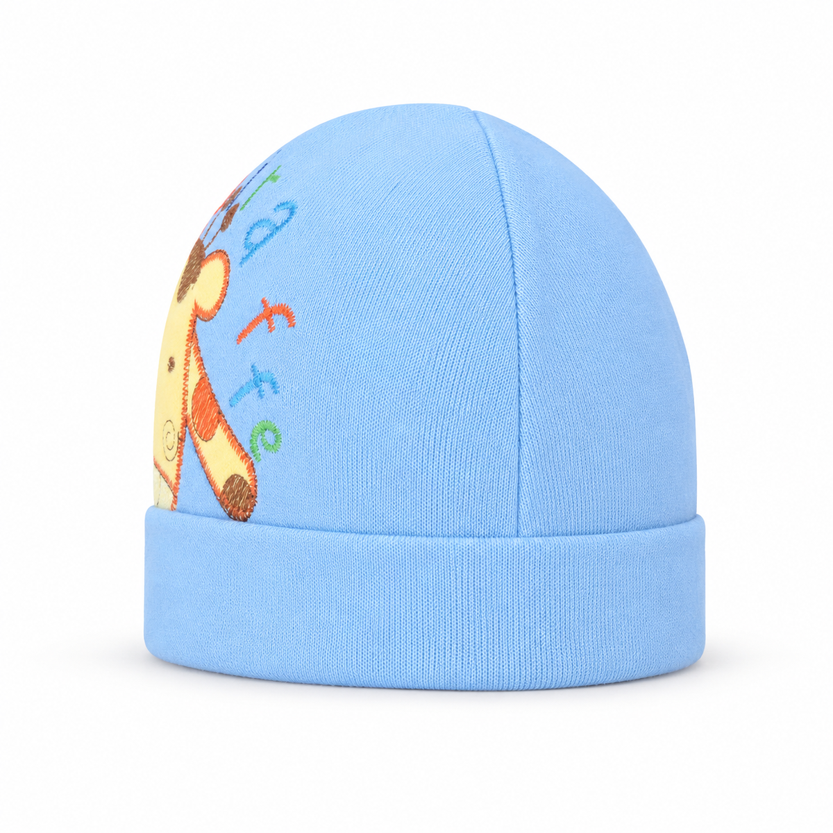 BABY ROUND CAP GIRAFFE BLUE