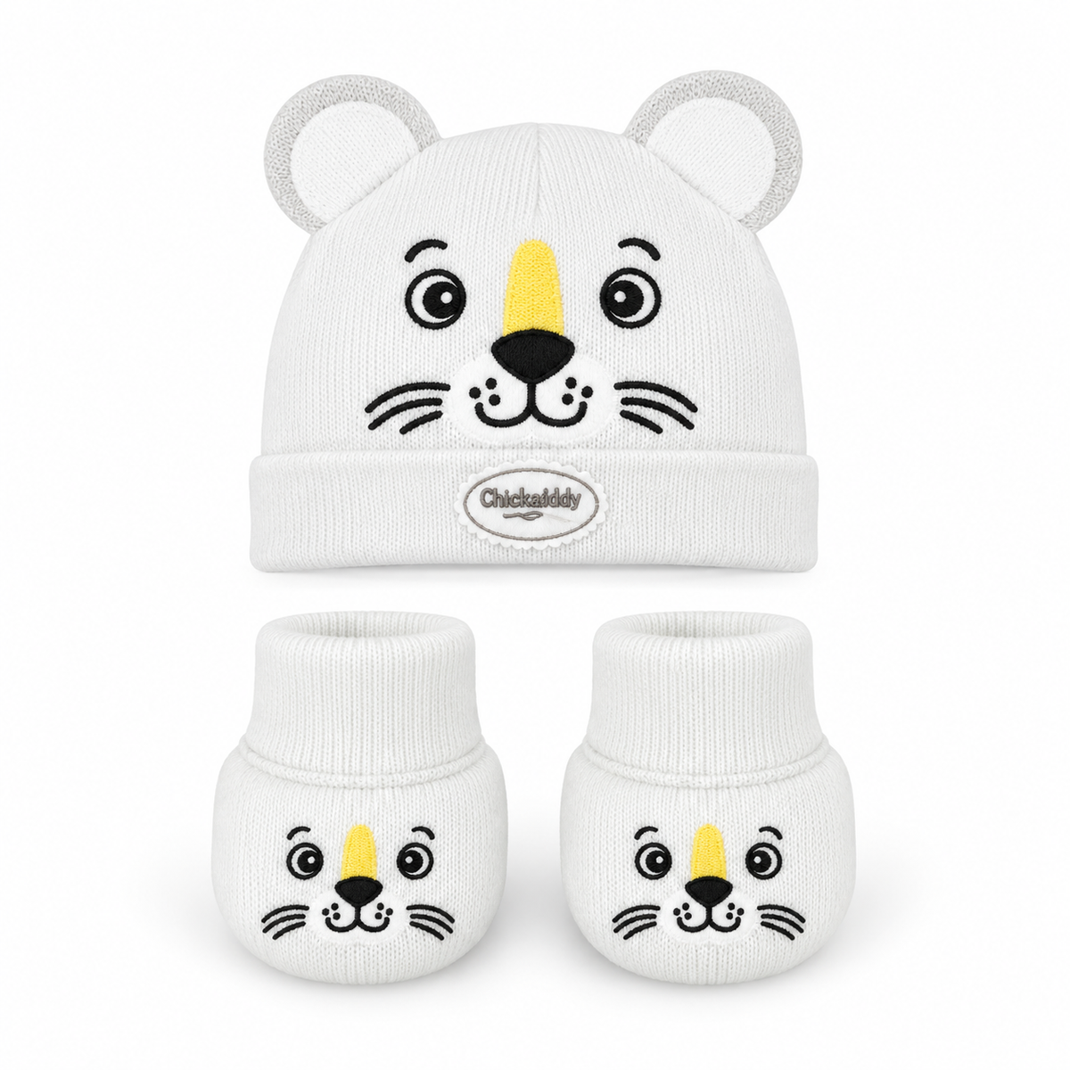 WONDERCHILD 2PCS SET CAP+BOOTIE LION GREY CARD