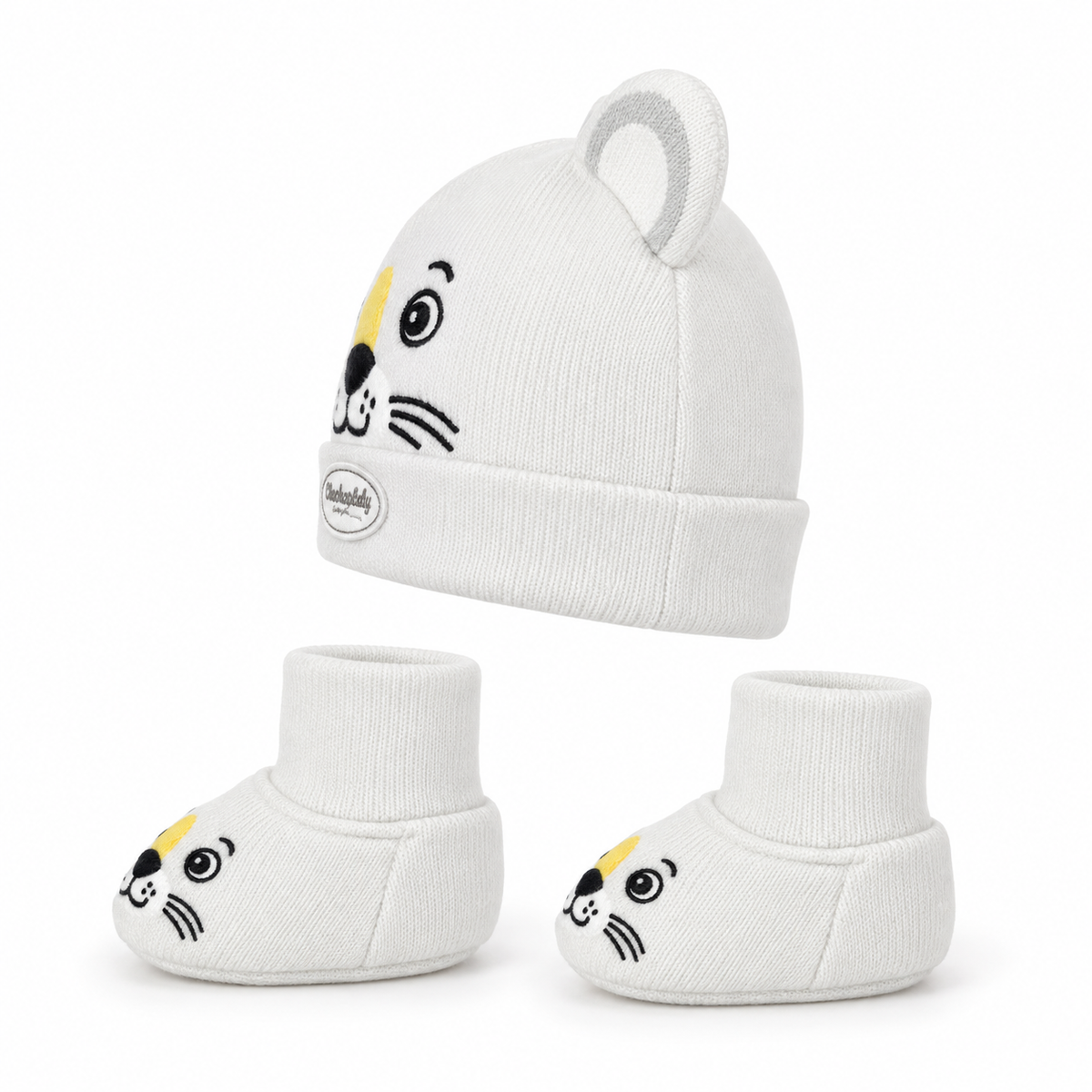 WONDERCHILD 2PCS SET CAP+BOOTIE LION GREY CARD