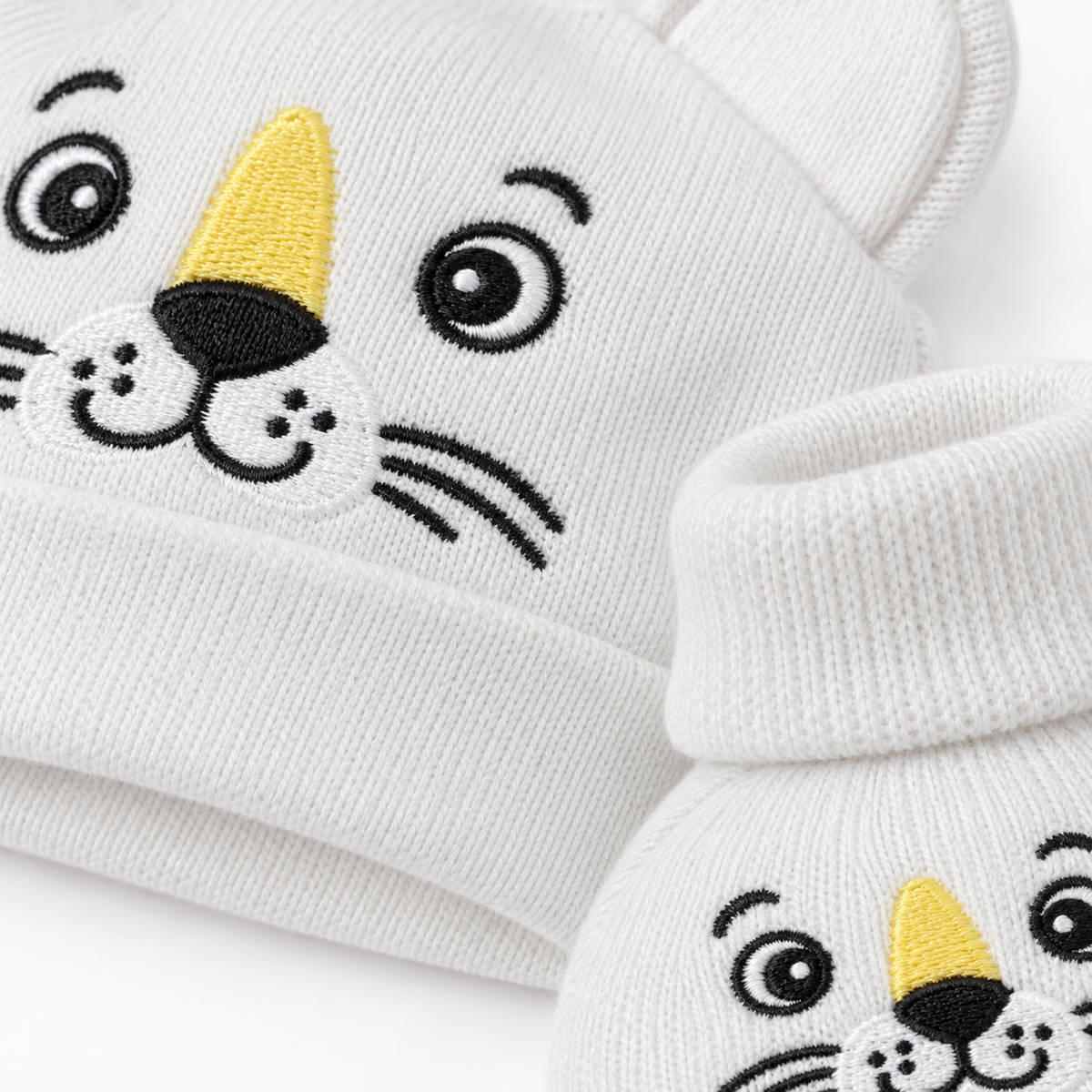 WONDERCHILD 2PCS SET CAP+BOOTIE LION GREY CARD
