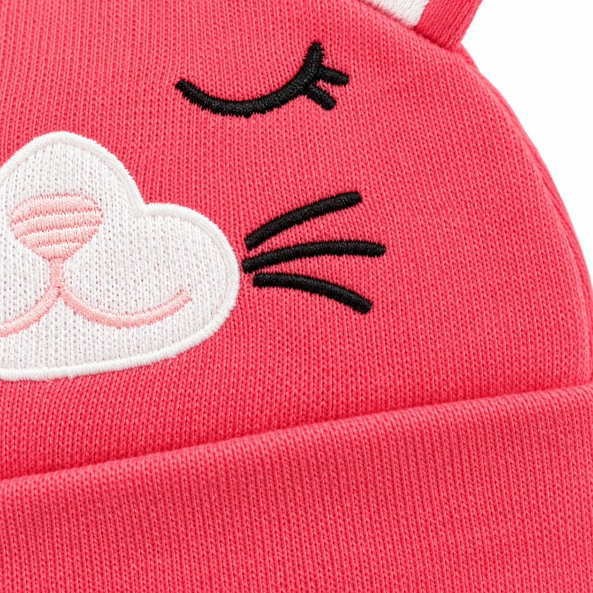 WONDERCHILD 2PCS SET CAP+BOOTIE SLEEPING CAT ROSE PINK CARD