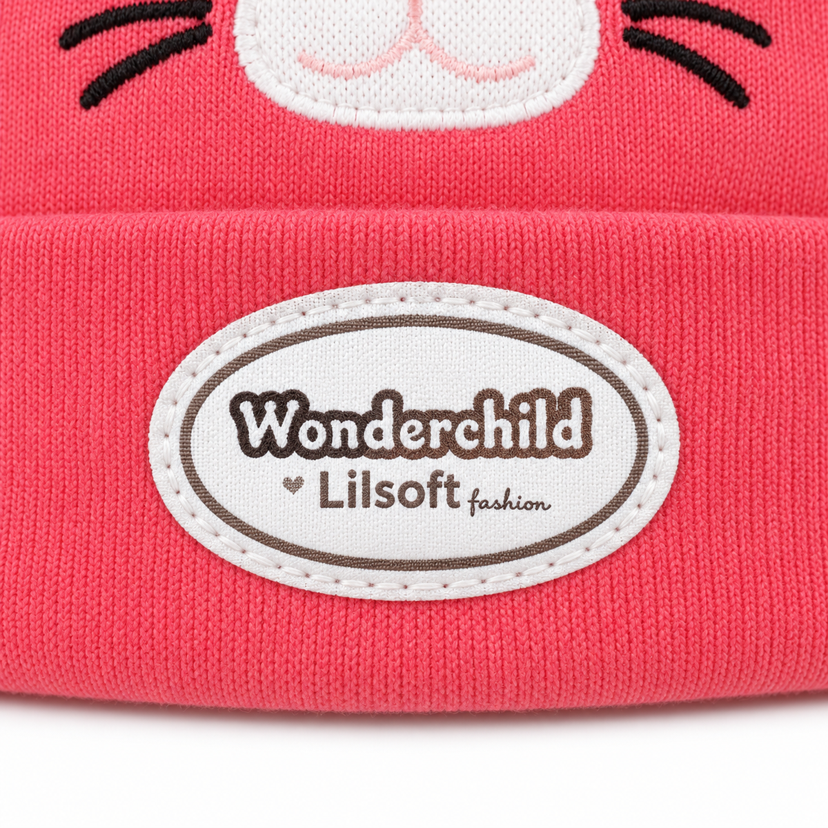 WONDERCHILD 2PCS SET CAP+BOOTIE SLEEPING CAT ROSE PINK CARD