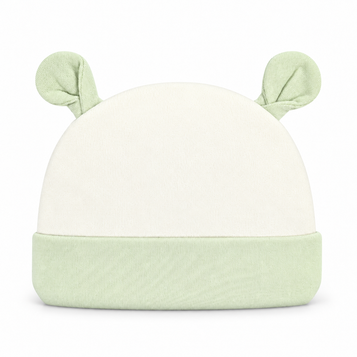 BABY ROUND CAP PRINTED EAR BEAR GREEN