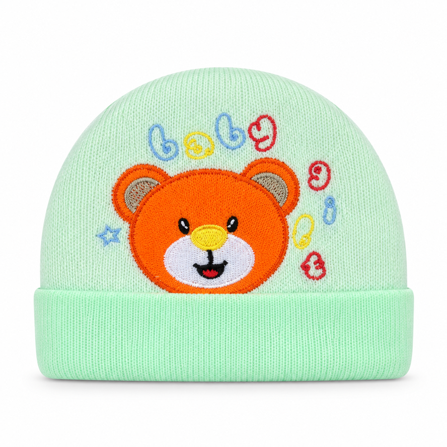 SUN BABY ROUND CAP TEEDY BEAR GREEN