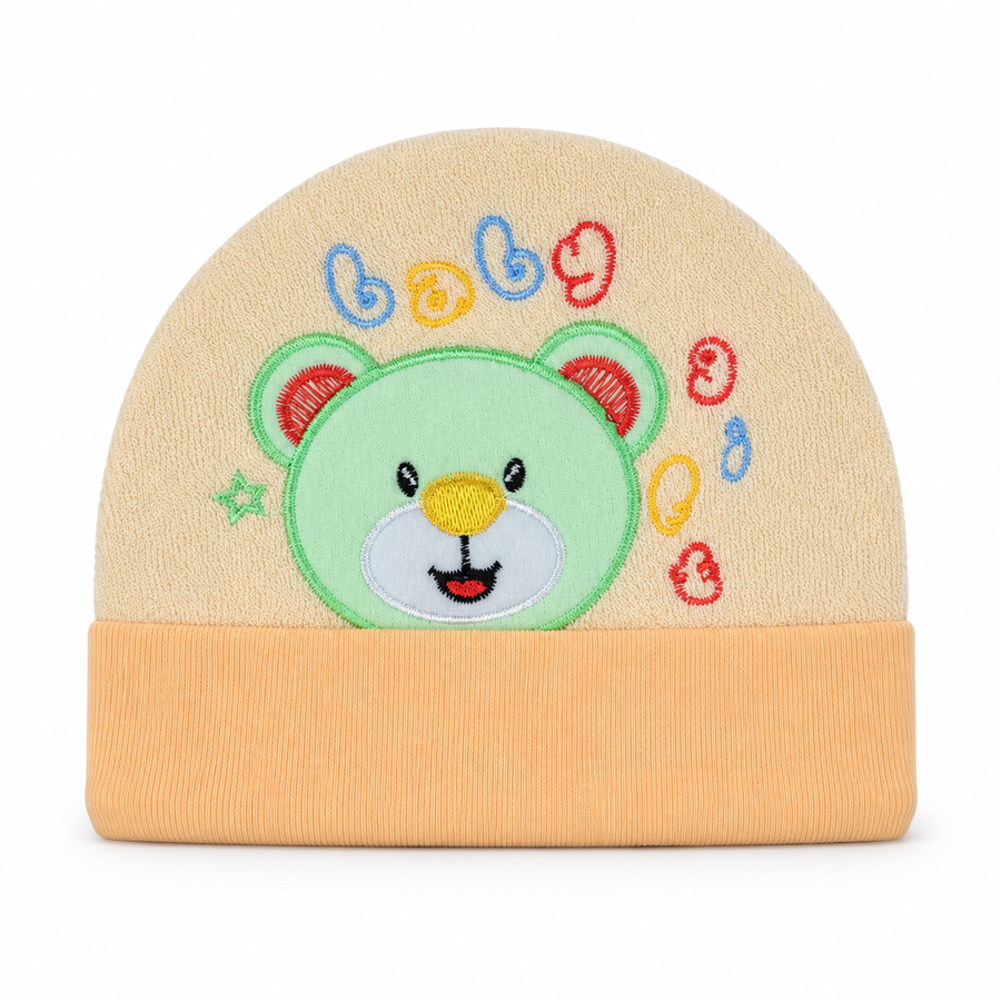 SUN BABY ROUND CAP TEEDY BEAR PEACH