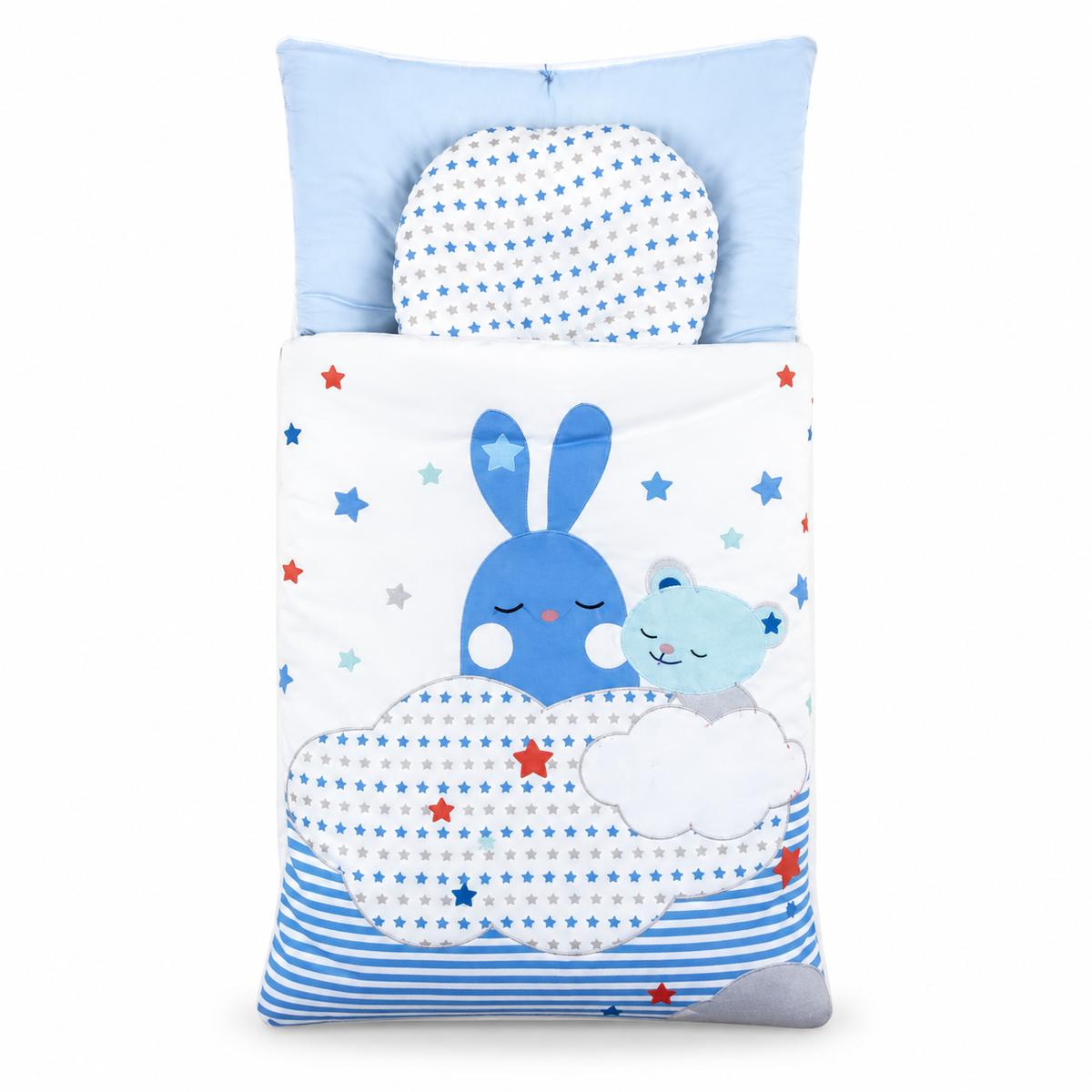 KIDZO CARRY NEST ZIP PILLOW FULL PRINTED BLUE