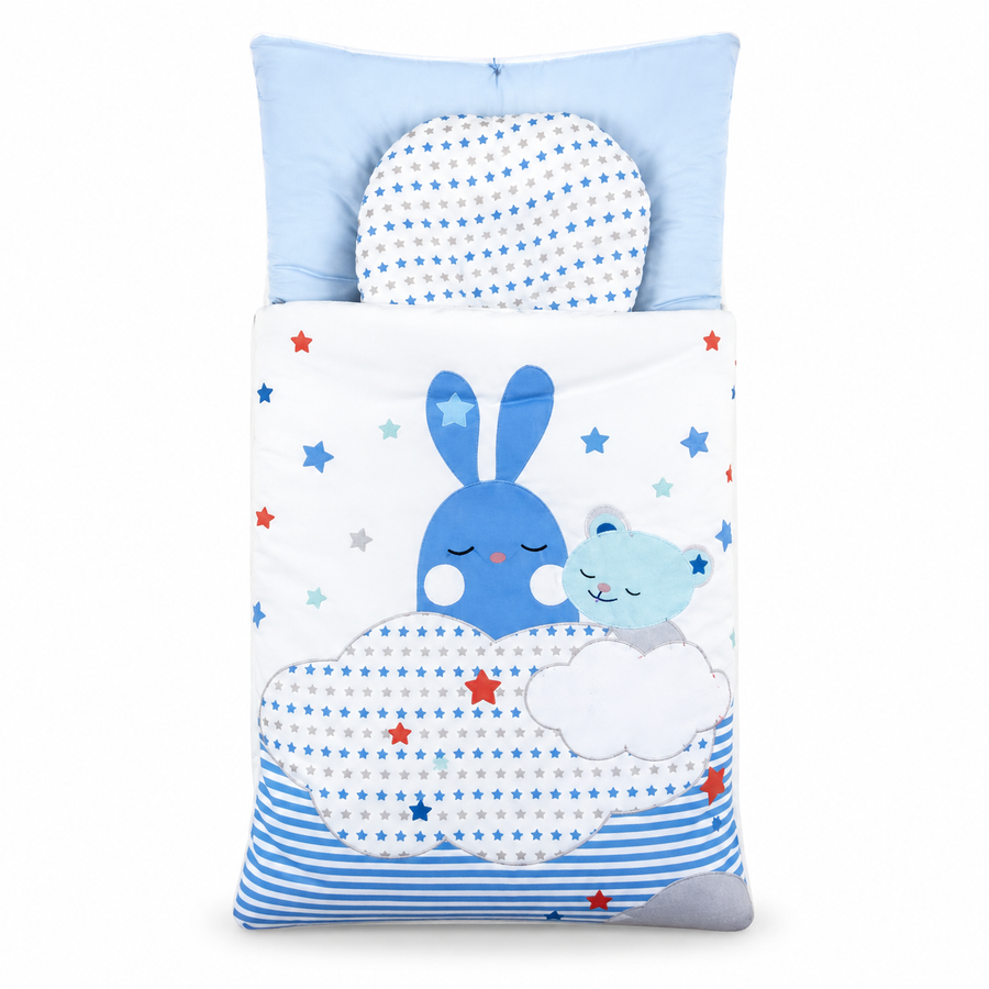 KIDZO CARRY NEST ZIP PILLOW FULL PRINTED BLUE