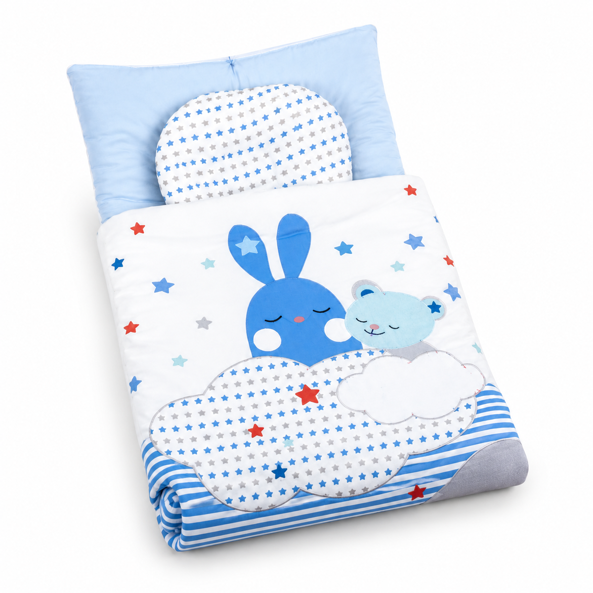 KIDZO CARRY NEST ZIP PILLOW FULL PRINTED BLUE
