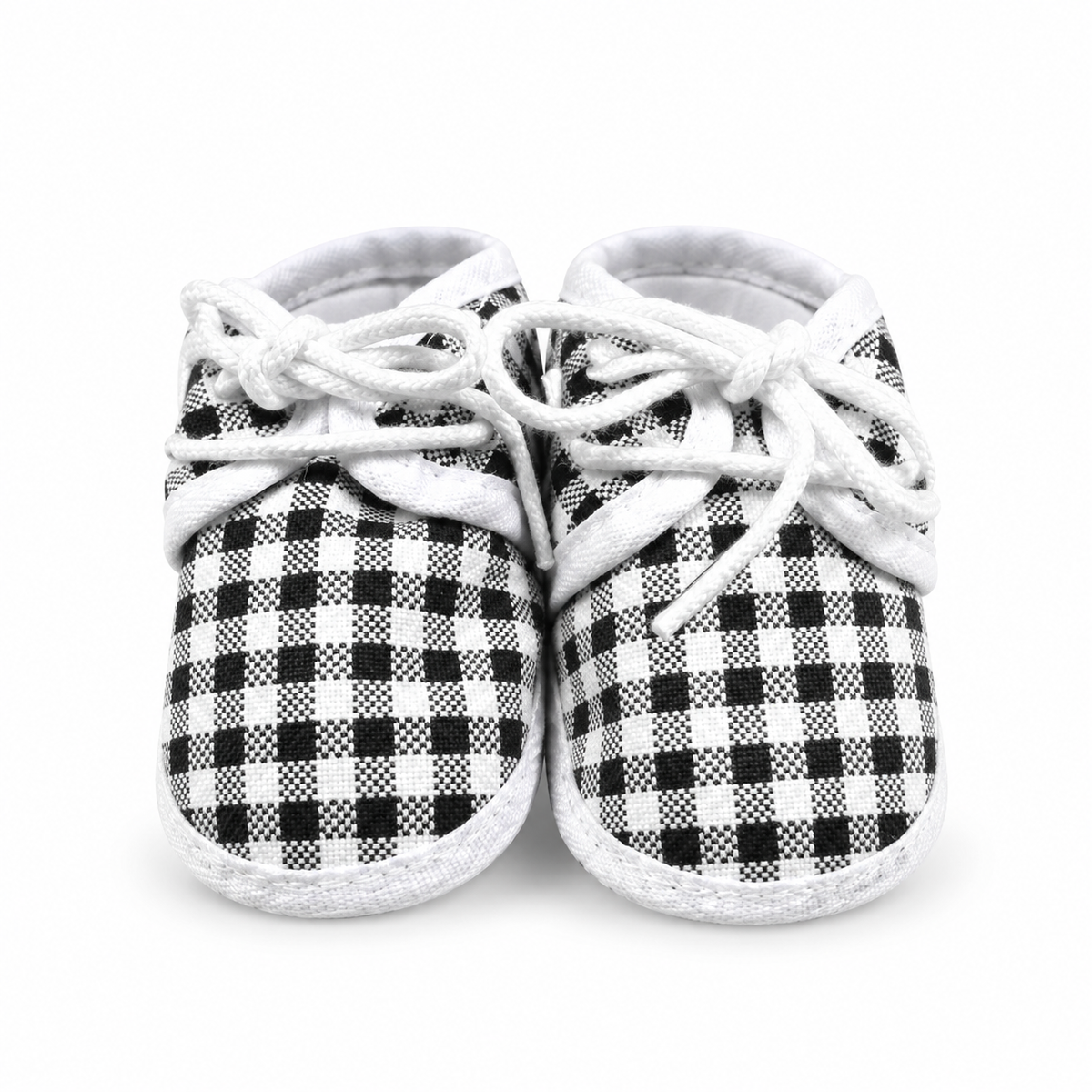 BABY CASUAL COTTON SHOES CHECK BLACK